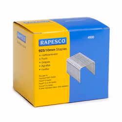 High quality 10mm galvanised staples for Rapesco Heavy Duty stapling machines using 923 type staples. Also compatible for use ...