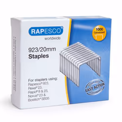 Rapesco 1241, Staples pack, 2 cm, 1000 staples, Steel, Aluminium, 170 g