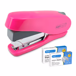 Achieve more with less effort thanks to the new Rapesco Luna: an executive. heavy duty half strip stapler. This powerful comp ...