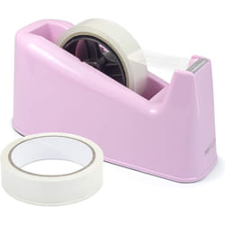 Rapesco 1487 500 Heavy Duty Tape Dispenser with 2 Tape Rolls, Candy Pink