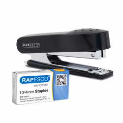Handy and practical. the Rapesco No. 10 Mini is a top loading stapler that’s supplied with 1000 x 10/4mm staples. Featuring a ...