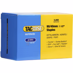 Tacwise Type 90/40mm Narrow Crown Staples for Staple Gun (Box of 5000)