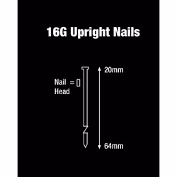 0299 Type 16G / 55 mm Galvanised Finish Nails, Pack of 2500
