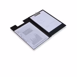 - High quality A4/Foolscap PVC foldover clipboard with grained outer cover. - Strong. high capacity clip and non-glare intern ...