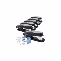1734 Business Pack: 6 Germ-Savvy Antibacterial ECO Sting Ray Staplers, 20 Sheet Capacity, and 6 Boxes of 1000 24/6 mm Staples ...
