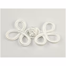 Chinese Button Frog Fasteners  White - each
