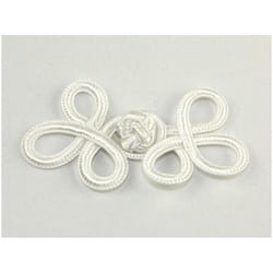 Chinese Button Frog Fasteners  White - each