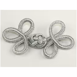 Chinese Button Frog Fasteners Silver - each