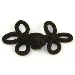 Chinese Button Frog Fasteners  Brown - each