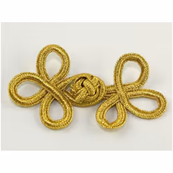 Chinese Button Frog Fasteners  Gold - each