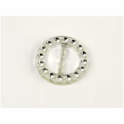 Round Diamante Buckle  Clear & Silver - each