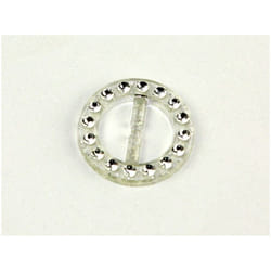 Round Diamante Buckle  Clear & Silver - each