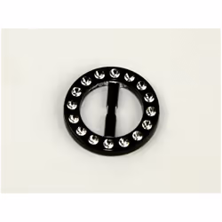 Round Diamante Buckle  Black & Silver - each
