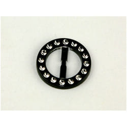 Round Diamante Buckle  Black & Silver - each
