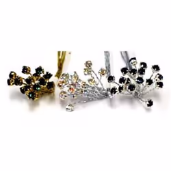 Diamante Bunches Silver/Black