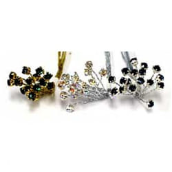 Diamante Bunches  Silver/Black