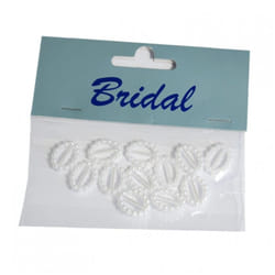 Oval Pearl Buckles  White - per pack of 12