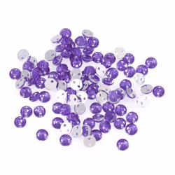 Sew On Round Diamante Bling  Purple - each