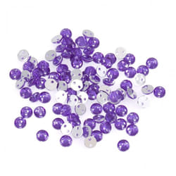 Sew On Round Diamante Bling  Purple - each