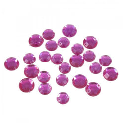 Sew On Round Diamante Bling  Fuchsia - each