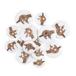 Painted Wooden Craft Buttons - per pack of 15