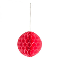 Honeycomb Paper Pom Poms  Coral - per pack of 3