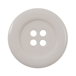 Round Plastic Buttons  White - each