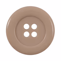 Round Plastic Buttons  Beige - each