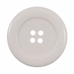 Round Plastic Buttons  White - each