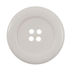 Round Plastic Buttons  White - each