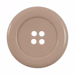Round Plastic Buttons  Beige - each