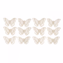Butterfly Embellishments  Ivory Glitter - per pack of 12