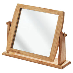 Premier Brands of America Wooden Frame Swivel Mirror, color Natural, size H27 x D7 x W33