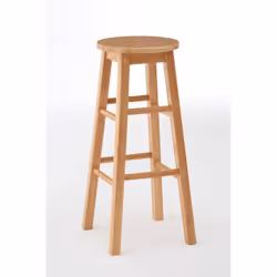 Premier Brands of America Selby Natural Tropical Hevea Wood Tall Bar Stool, color Natural, size H74 x D35 x W35 - Additional view 2