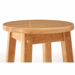 Premier Brands of America Selby Natural Tropical Hevea Wood Tall Bar Stool, color Natural, size H74 x D35 x W35 - Additional view 3