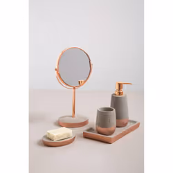 Premier Brands of America Neptune Round Swivel Bathroom Mirror, color Grey, size H34 x D12 x W19 - Additional view 4