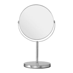 Premier Brands of America Marisha Silver Effect Metal Swivel Table Mirror, color Silver, size H29 x D13 x W18