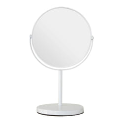 Premier Brands of America Marisha White Metal Swivel Large Table Mirror, color White, size H29 x D13 x W18