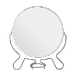 Premier Brands of America Mison Silver Effect Two Sided Small Shaving Mirror, color Silver, size H15 x D8 x W13