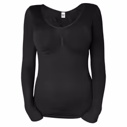 Heat Holders - Ladies Cotton Thermal Underwear Long Sleeve Top Vest - S/M, Black