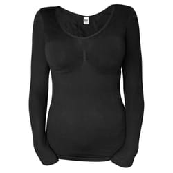 Heat Holders - Ladies Cotton Thermal Underwear Long Sleeve Top Vest - L/XL, Black