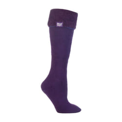 Heat Holders - Ladies Thermal Wellington Boot Socks in 7 colours - 4-8 UK, Purple / Velvet