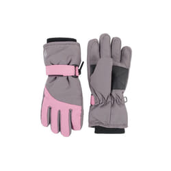 Kids Boys Girls Waterproof  Fleece Lined Winter Thermal Ski Gloves - 5-10 Years, Pink / Grey