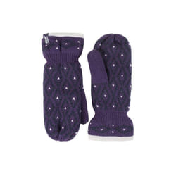 Heat Holders - Ladies Fleece Lined Insulated Winter Thermal Mittens - One Size, Purple
