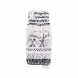 Ladies Warm Fairisle Patterned Thermal Fingerless Converter Gloves - One Size, Cream