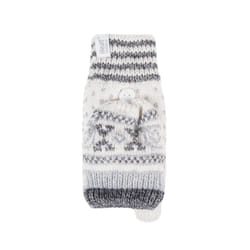 Ladies Warm Fairisle Patterned Thermal Fingerless Converter Gloves - One Size, Cream
