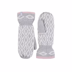 Heat Holders - Ladies Fleece Lined Insulated Winter Thermal Mittens - One Size, Light Grey