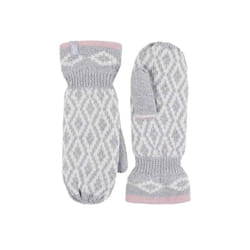 Heat Holders - Ladies Fleece Lined Insulated Winter Thermal Mittens - One Size, Light Grey