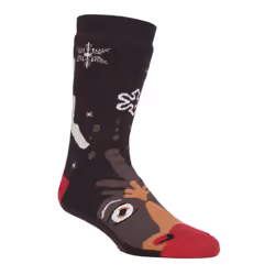 Mens Ladies Thermal Christmas Non Slip Slipper Socks with Grippers - 6-11 UK, Rudolph