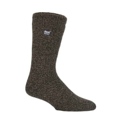 Mens Winter Merino Wool Thermal Socks with Reinforced Heel and Toe - 6-11 UK, Khaki